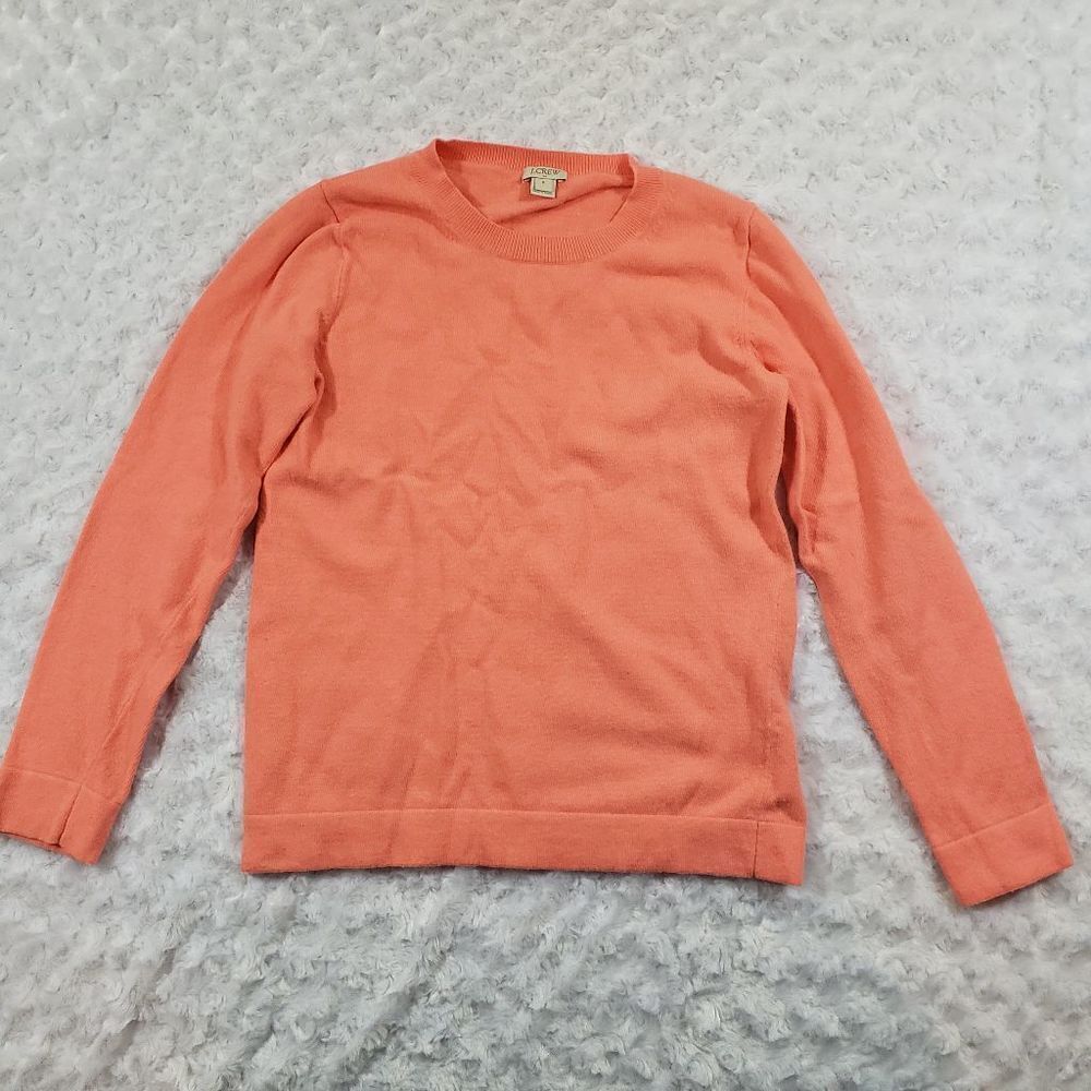 J Crew size small peach color cotton/wool/nylon blend sweater